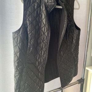 Black quilted puffer vest